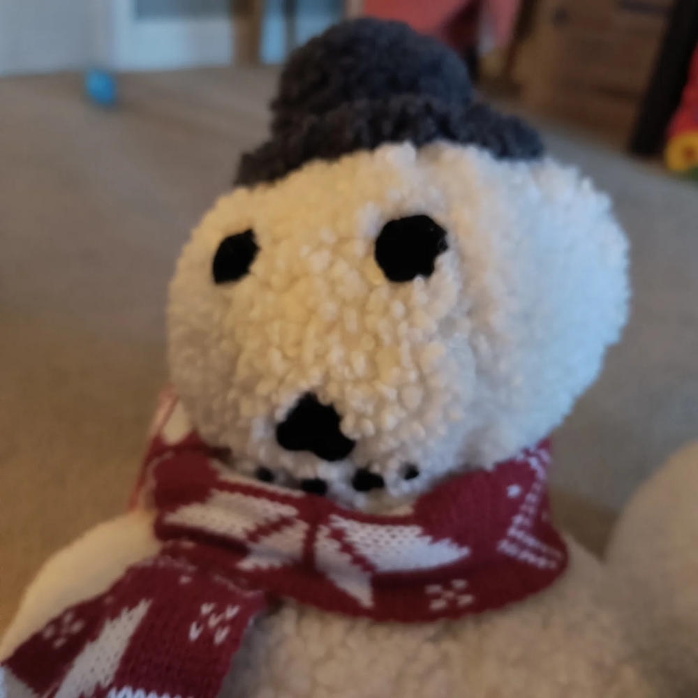 Aldi Sherpa snowman funny viral man bun derp snowderp winter scarf pottery barn - Picture 5 of 6